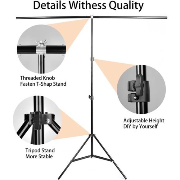 Green Screen Backdrop with Stand kit, 6.5X5ft Portable Photo Background  Stand - Picture 3 of 7